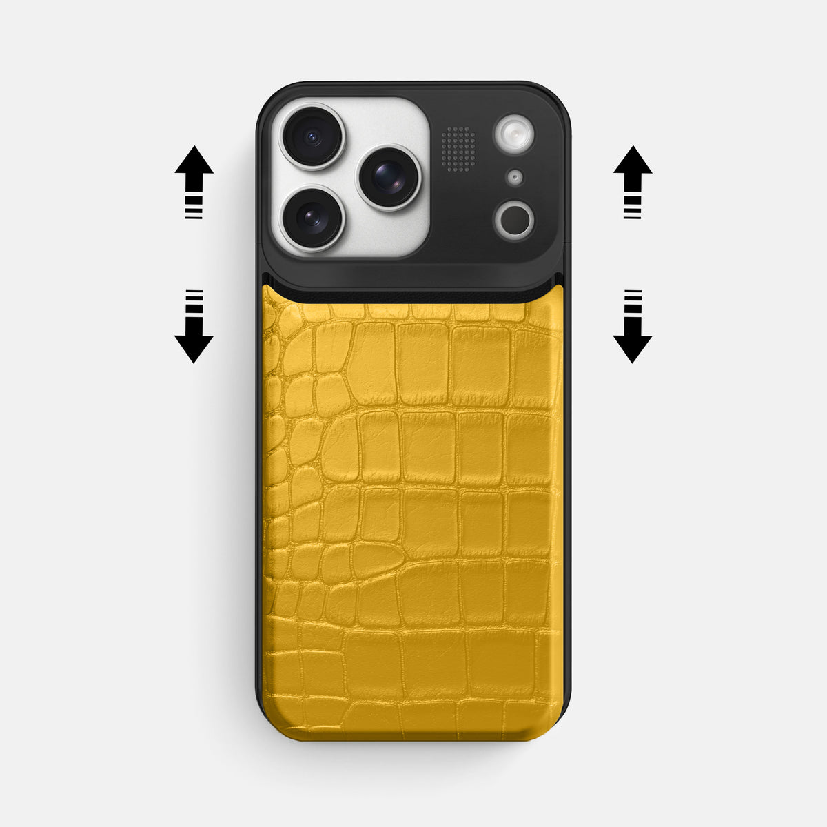 Metal Case For iPhone 17 Pro Max In Alligator -2 | Yellow-Black