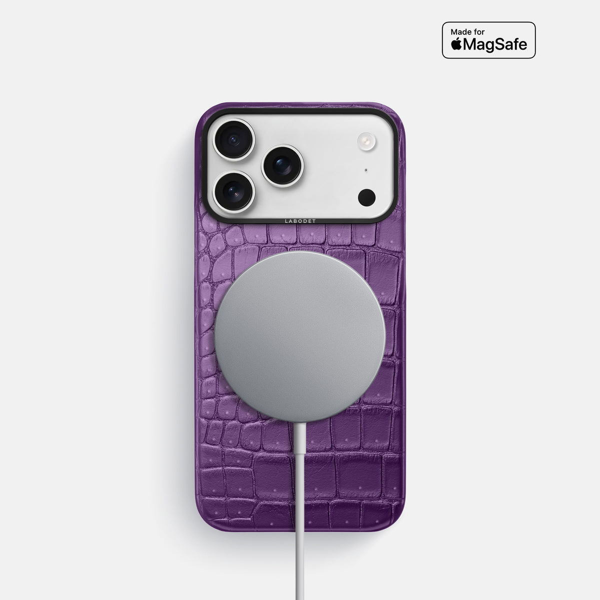 Classic Case For iPhone 17 Pro In Porosus Crocodile -5 | Purple-Black
