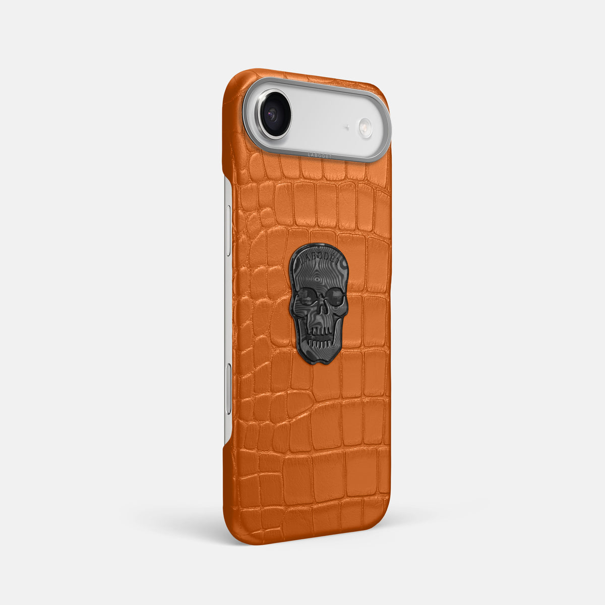 Classic Case With Carbon Skull For iPhone 17 Air In Alligator -2 | Orange-Steel
