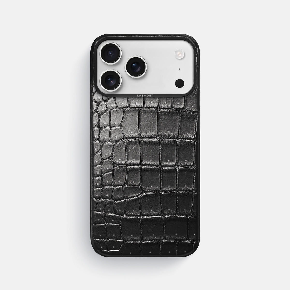Classic Case For iPhone 17 Pro Max In Porosus Crocodile -1 | Shiny-Black-Black