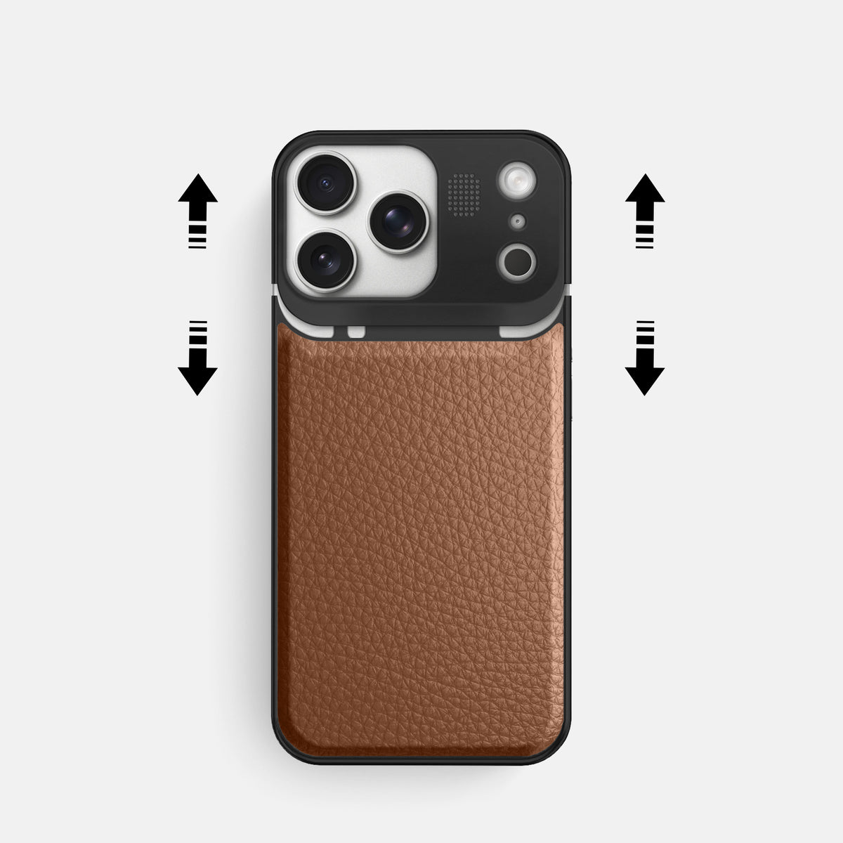Metal Case For iPhone 17 Pro In Calf -2 | Caramel-Black
