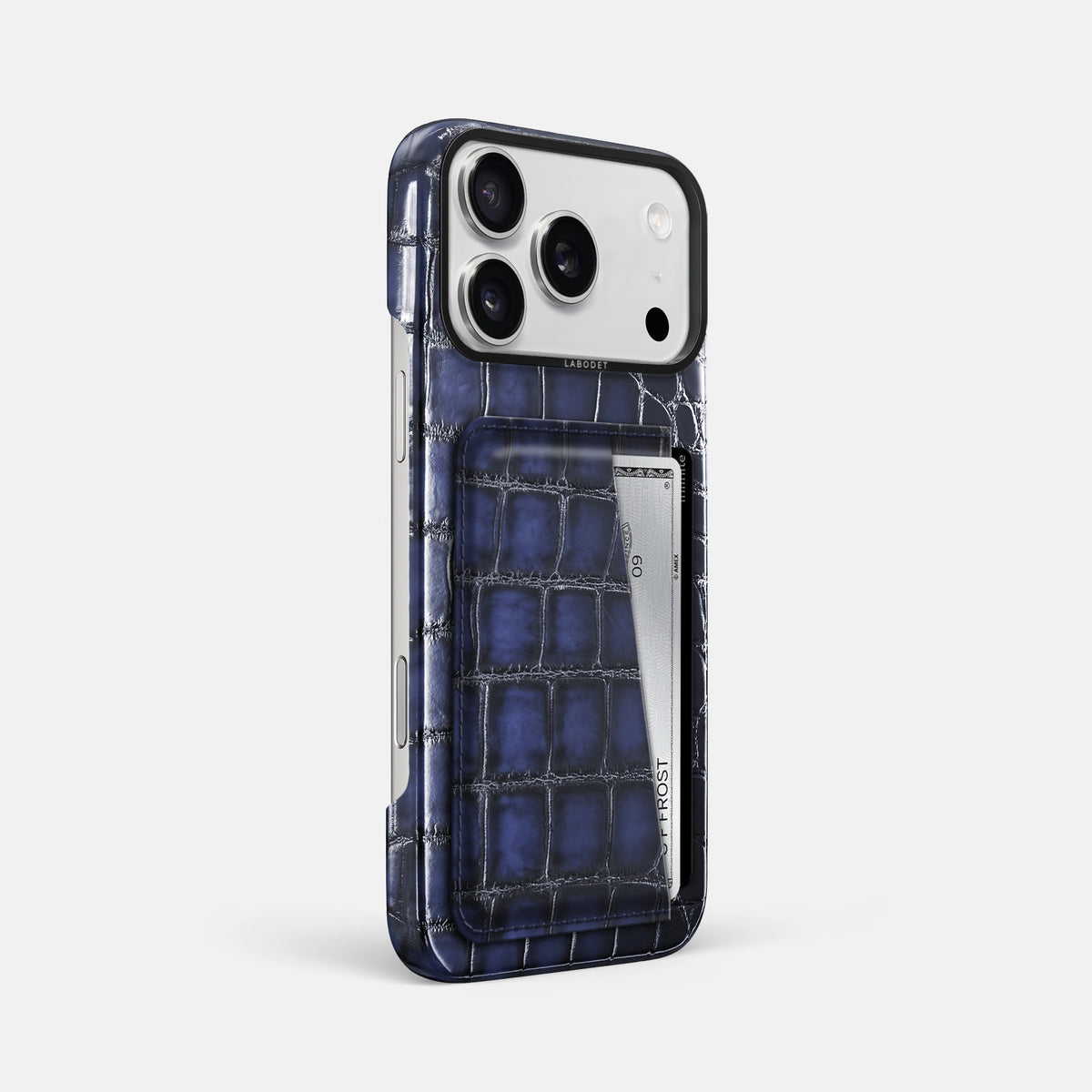 Double Card Case For iPhone 18 Pro Max In Patina Alligator -2 | Havana-Blue-Black