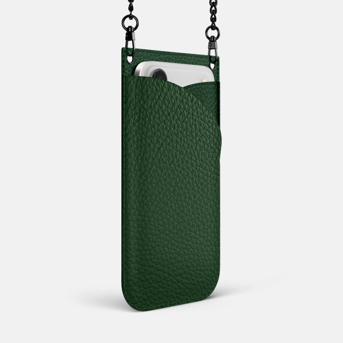 Crossbody Bag For iPhone 18 Pro Max In Calf -2 | Dark-Green-Black