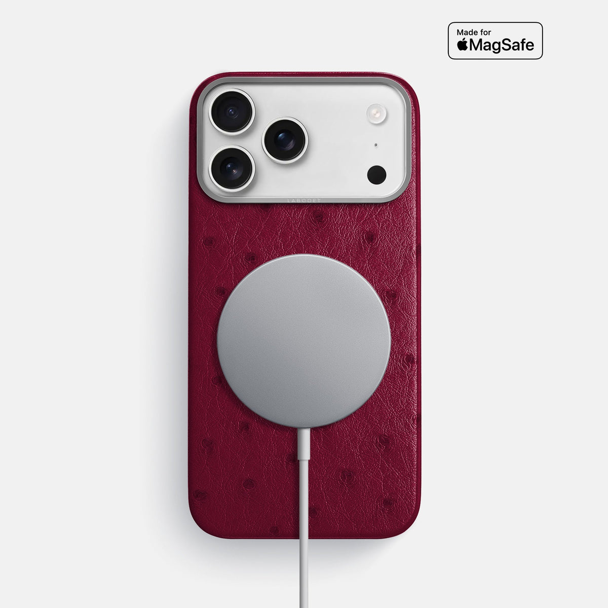 Classic Case For iPhone 18 Pro Max In Ostrich -5 | Bordeaux-Steel