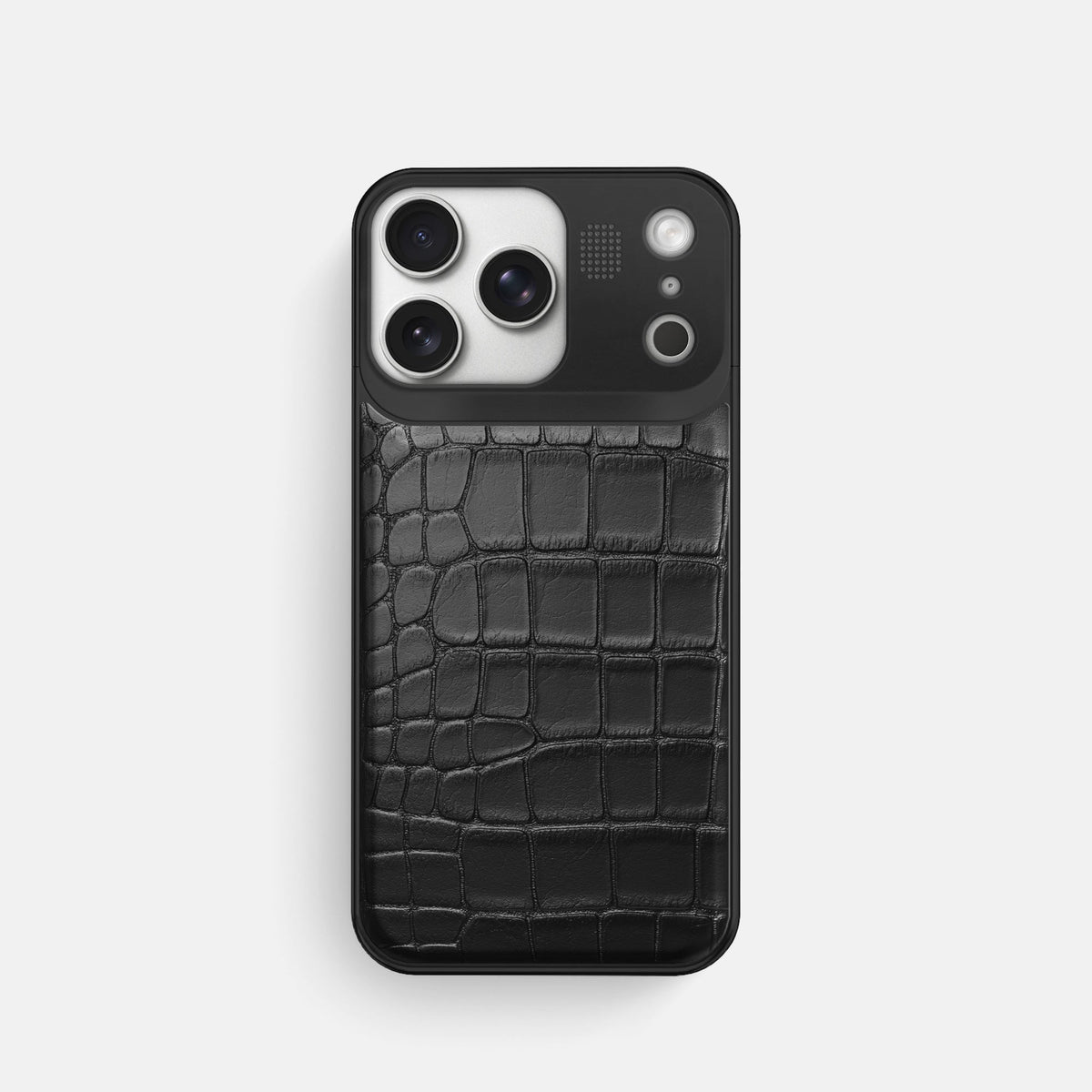 Metal Case For iPhone 18 Pro In Alligator -1 | Black-Black