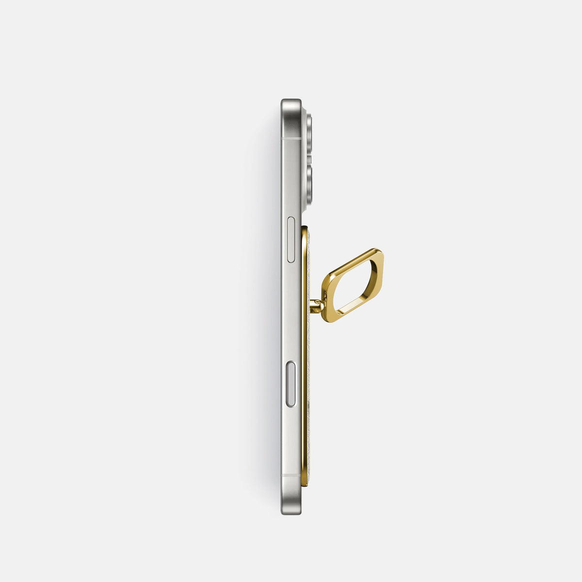 MagSafe Ring For iPhone 18 Pro In Ostrich -3 | White-Gold
