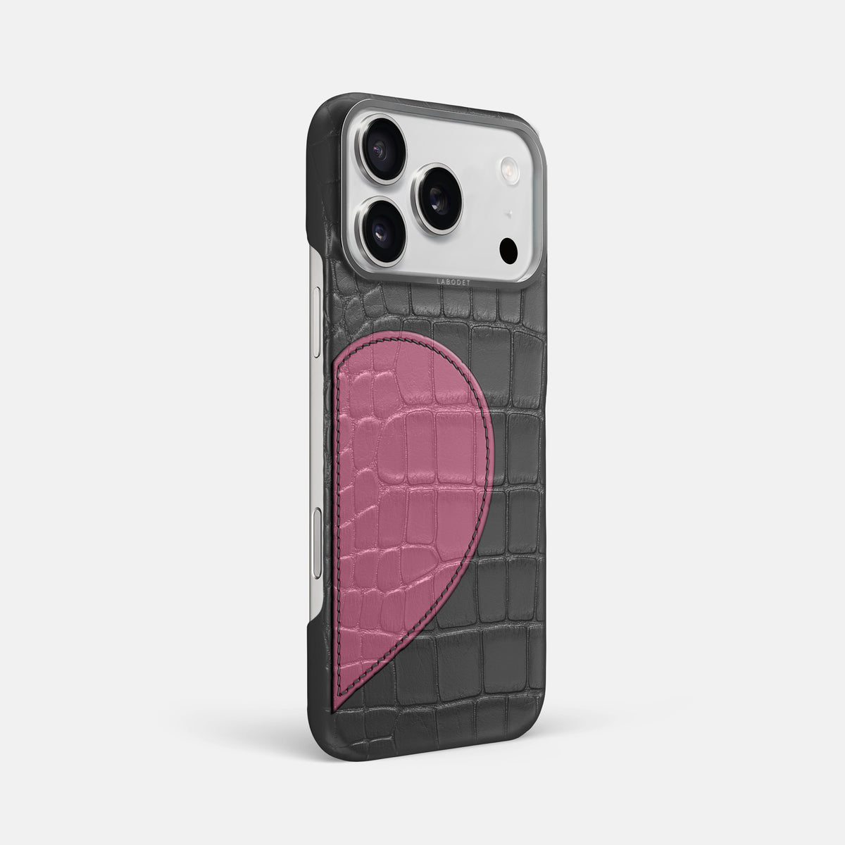 Classic Case With Half Heart - Right For iPhone 17 Pro Max In Alligator -2 | Grey-Steel