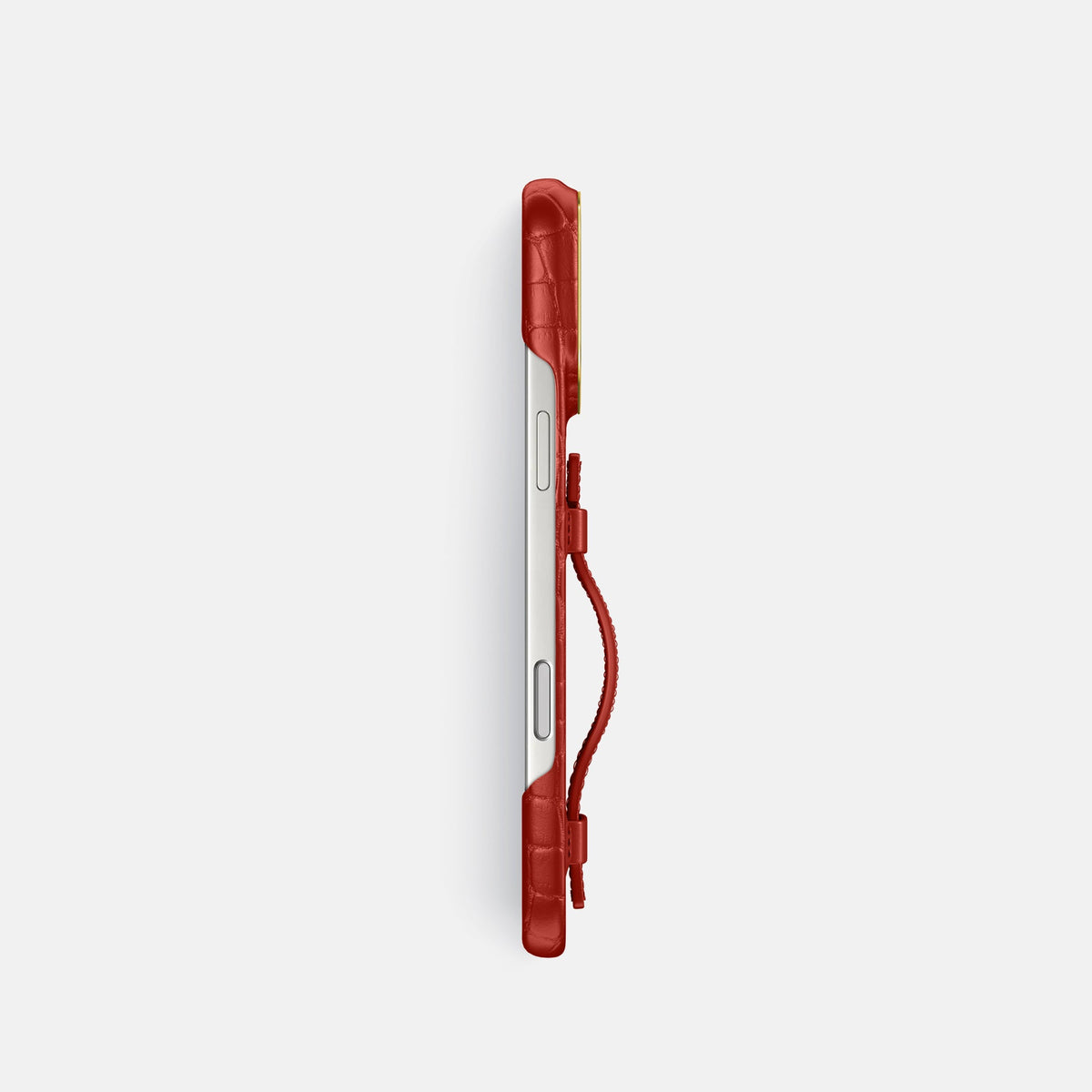 Handle Case For iPhone 18 Pro In Alligator -3 | Red-Gold
