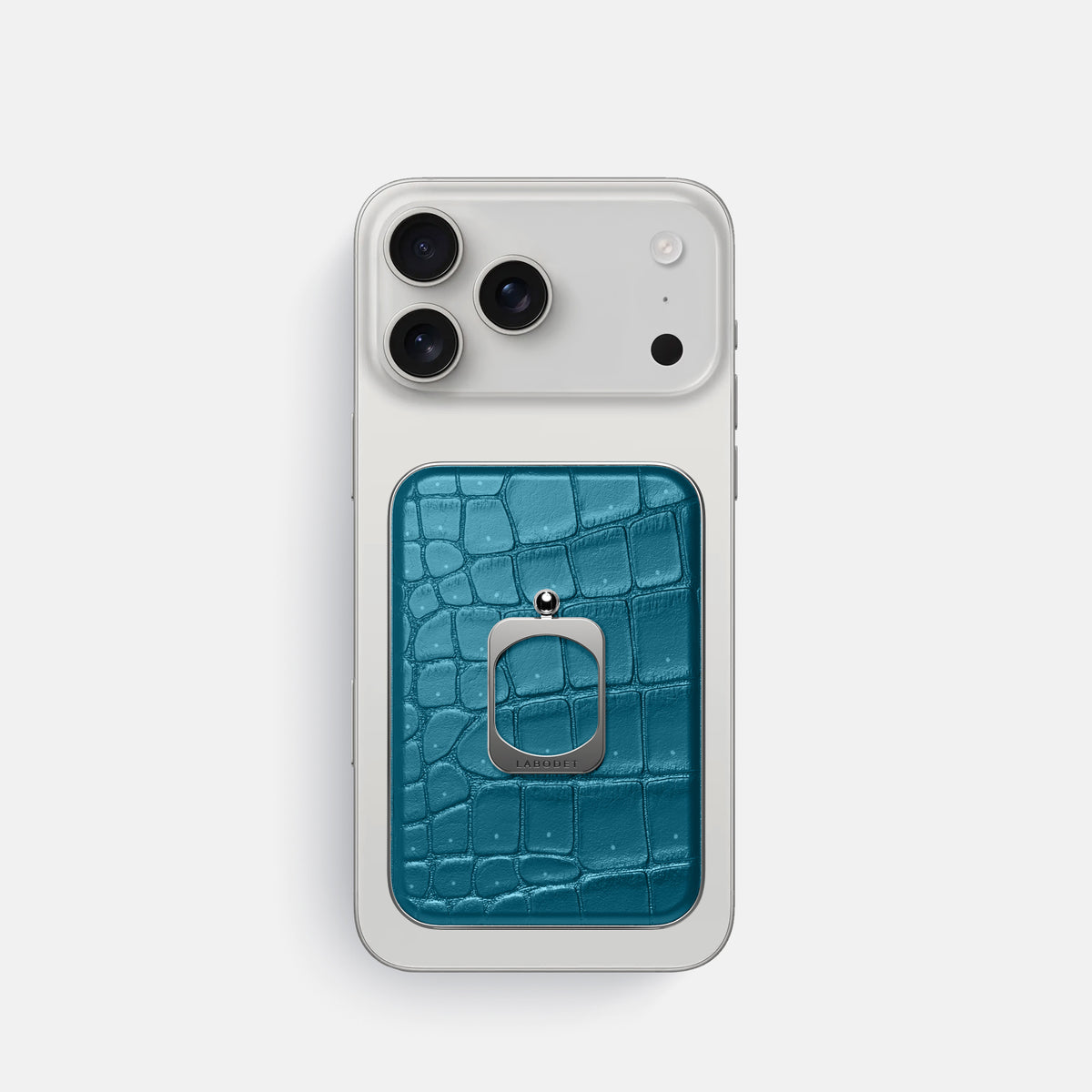 MagSafe Ring For iPhone 17 Pro In Porosus Crocodile -2 | Turquoise-Steel