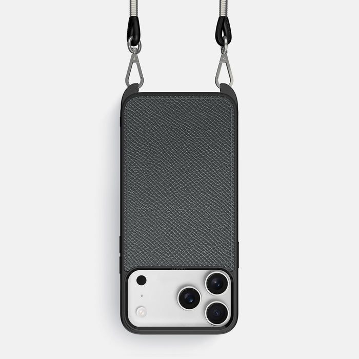 Crossbody Sport Case For iPhone 17 Pro In Epsom-Style Calf -1 | Grey