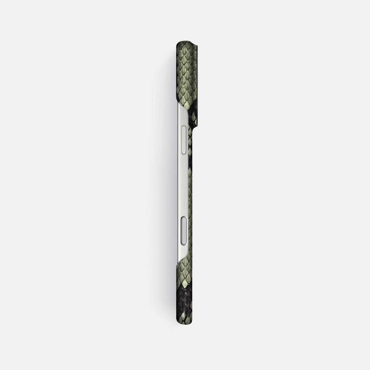 Classic Case For iPhone 18 Pro Max In Deluxe Python -3 | Army-Green-Black