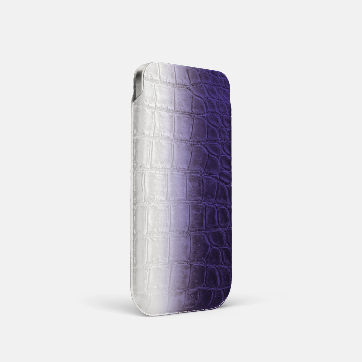 Pouch Case For iPhone 17 Pro In Himalayan Crocodile -2 | Purple