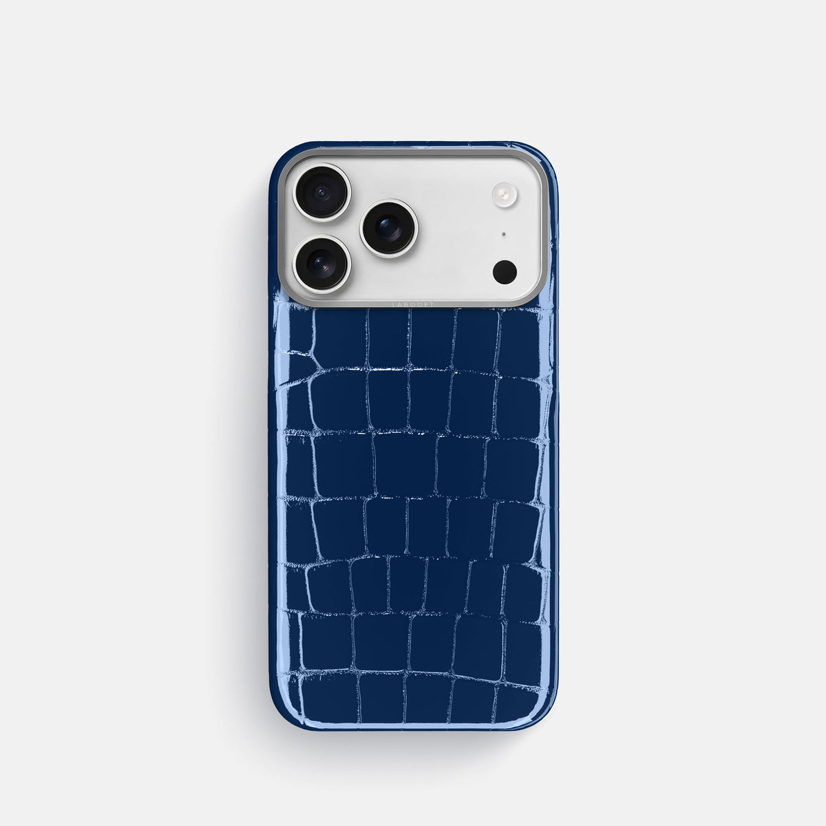 Classic Case For iPhone 18 Pro In Shiny Alligator -1 | Mediterranean-Steel