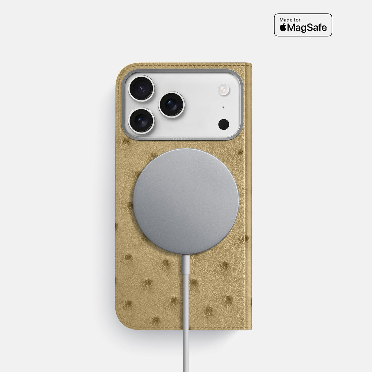 Folio Case For iPhone 18 Pro In Ostrich -3 | Desert-Sand-Steel