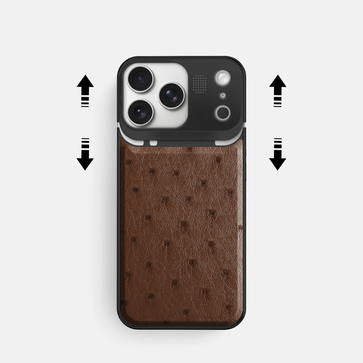 Metal Case For iPhone 17 Pro In Ostrich -2 | Chocolate-Black