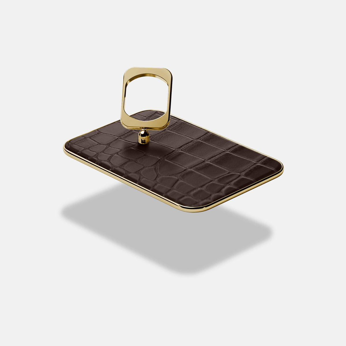 MagSafe Ring For iPhone 17 Pro In Alligator -4 | Dark-Brown-Gold