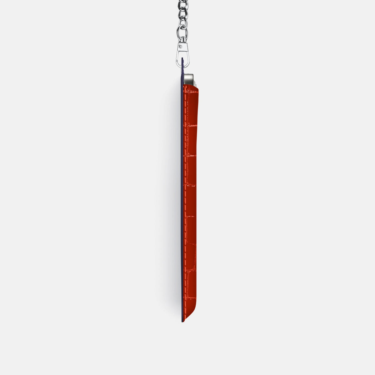 Crossbody Bag For iPhone 18 Pro In Shiny Alligator -4 | Orange-Steel