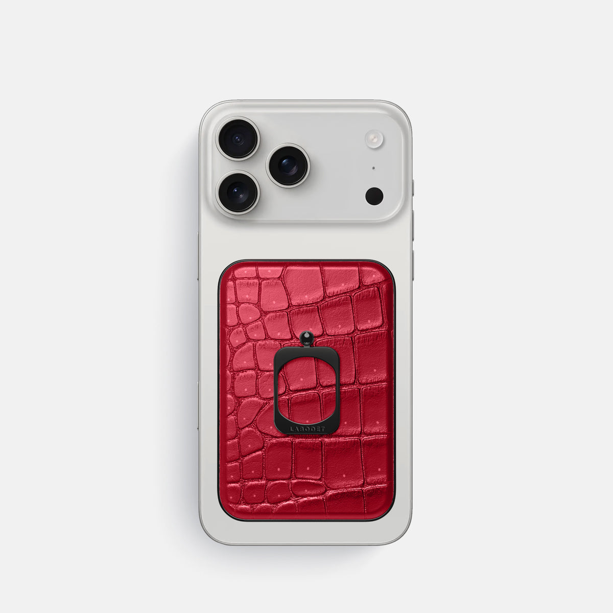 MagSafe Ring For iPhone 17 Pro In Porosus Crocodile -2 | Burgundy-Black