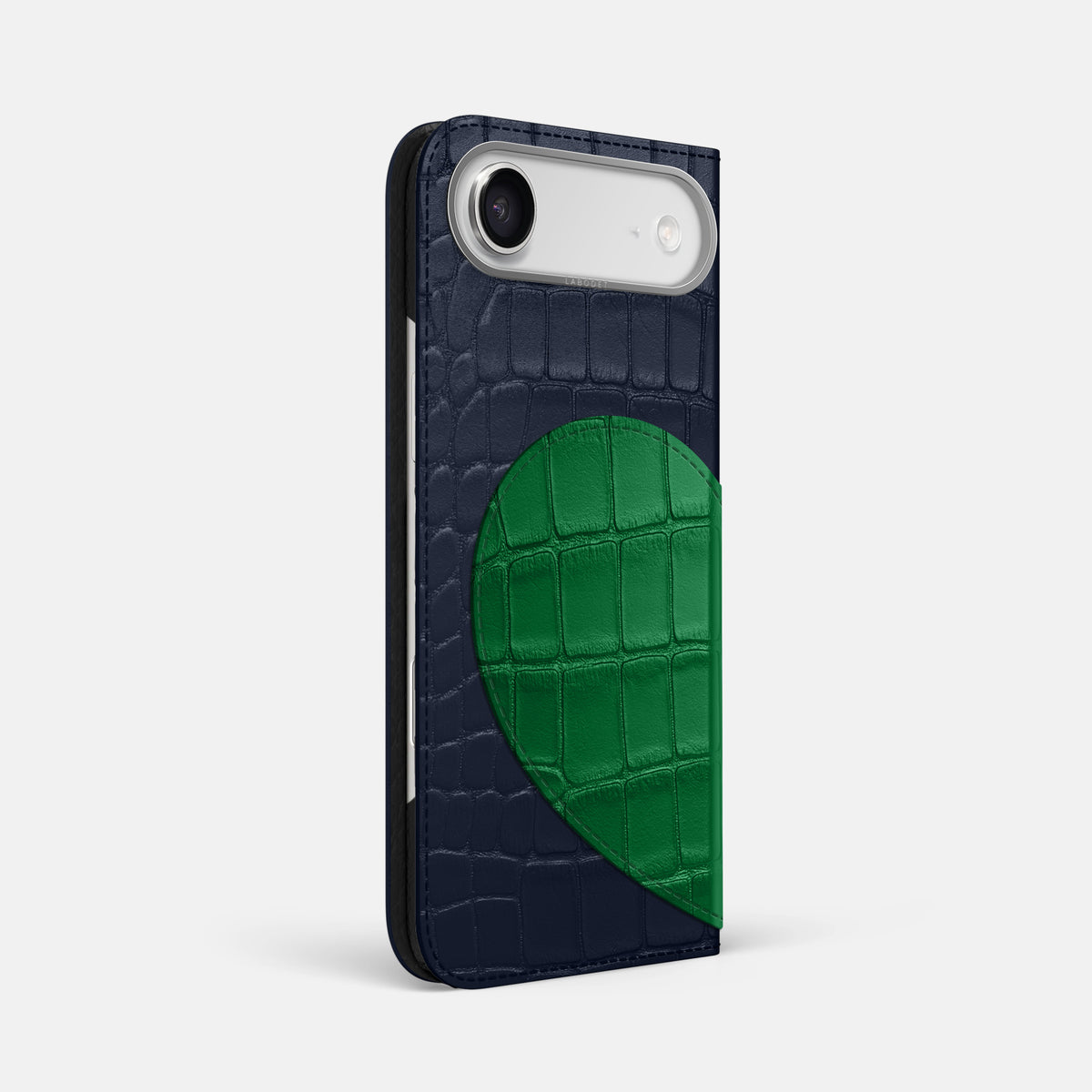 Folio Case With Heart For iPhone 17 Air In Alligator -1 | Navy-Blue-Steel