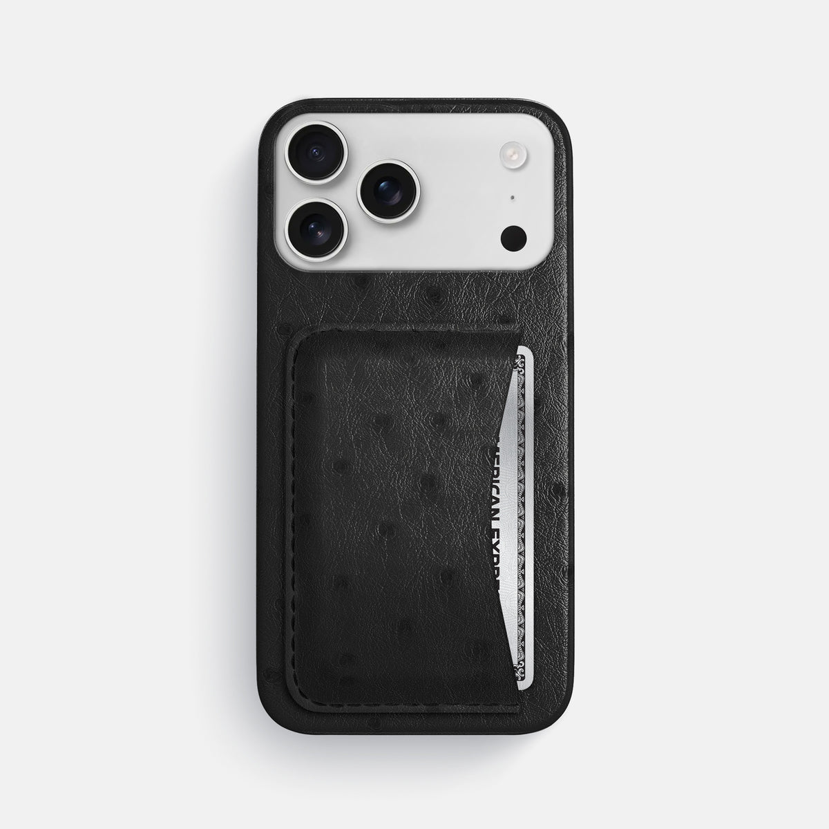 Slim Card Case For iPhone 17 Pro Max In Ostrich -1 | Black