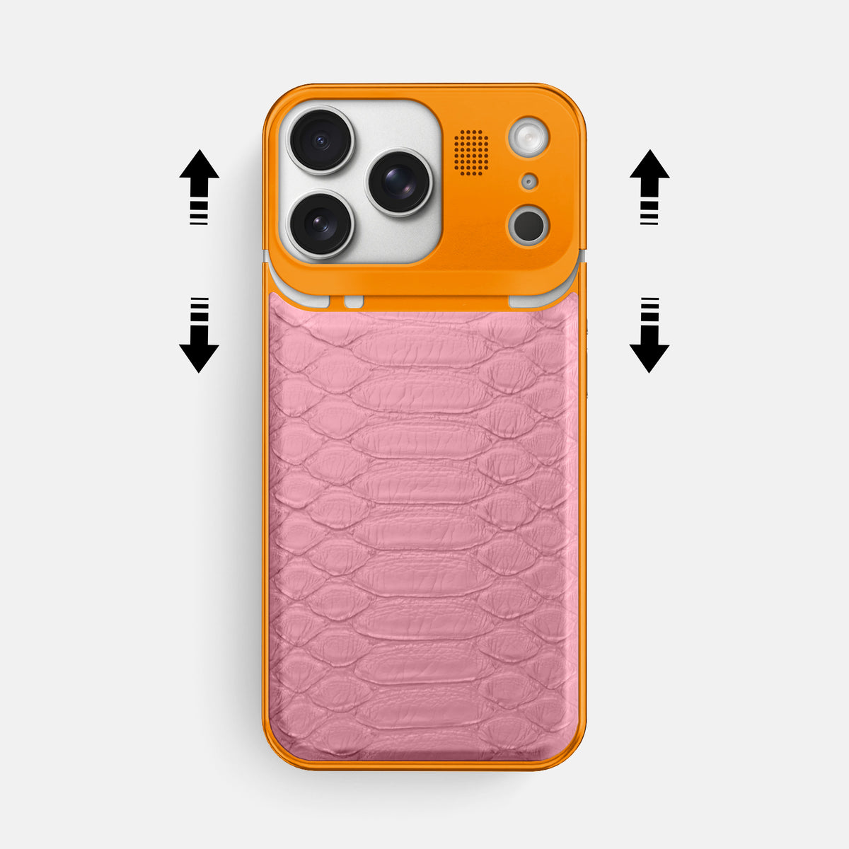 Metal Case For iPhone 17 Pro Max In Python -2 | Pink-Orange