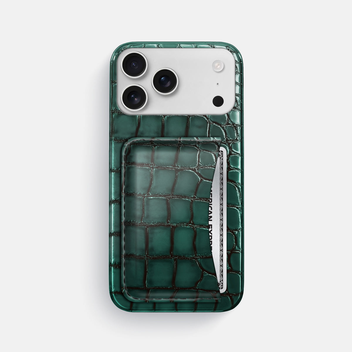 Slim Card Case For iPhone 17 Pro Max In Patina Alligator -1 | Green