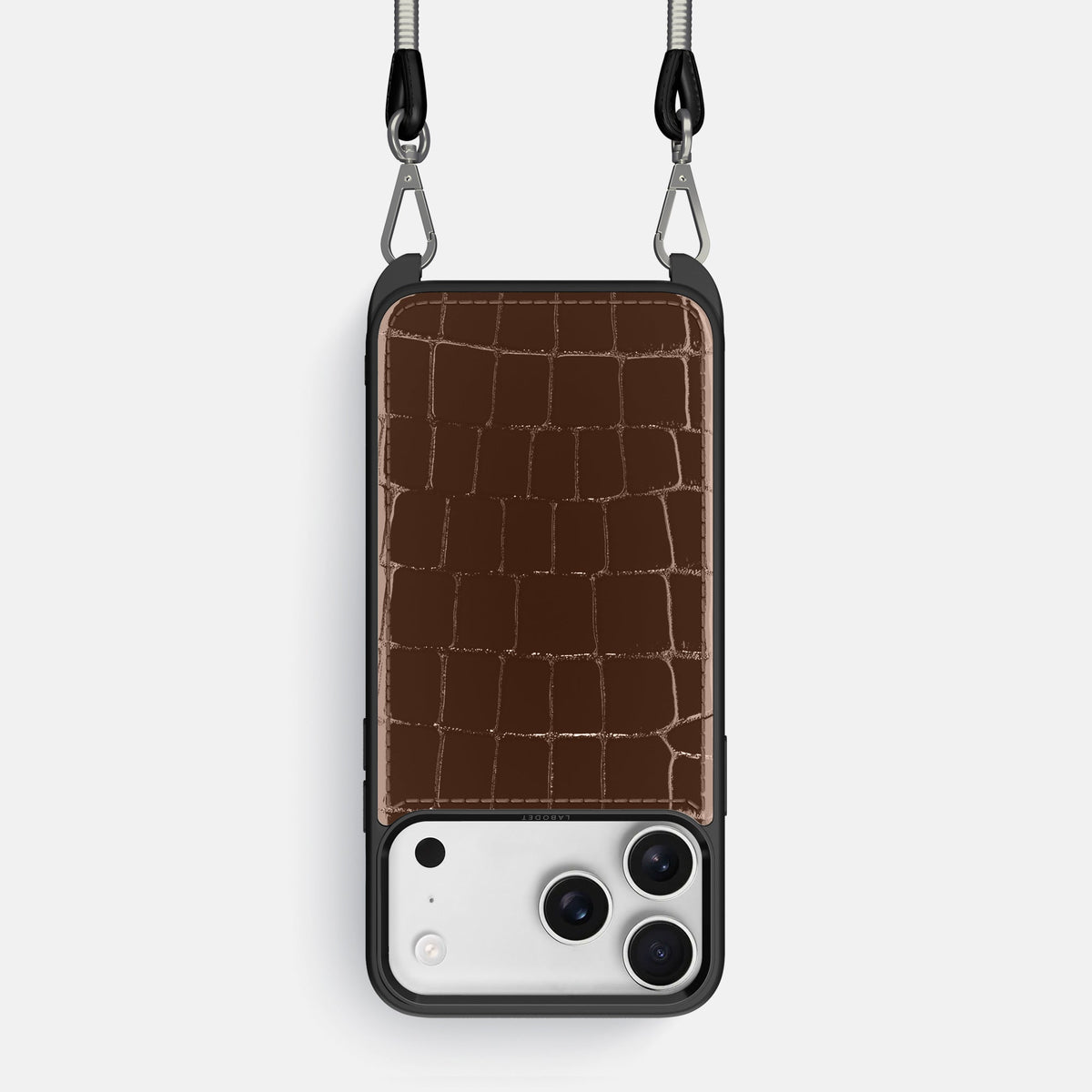 Crossbody Sport Case For iPhone 18 Pro In Shiny Alligator -1 | Brown