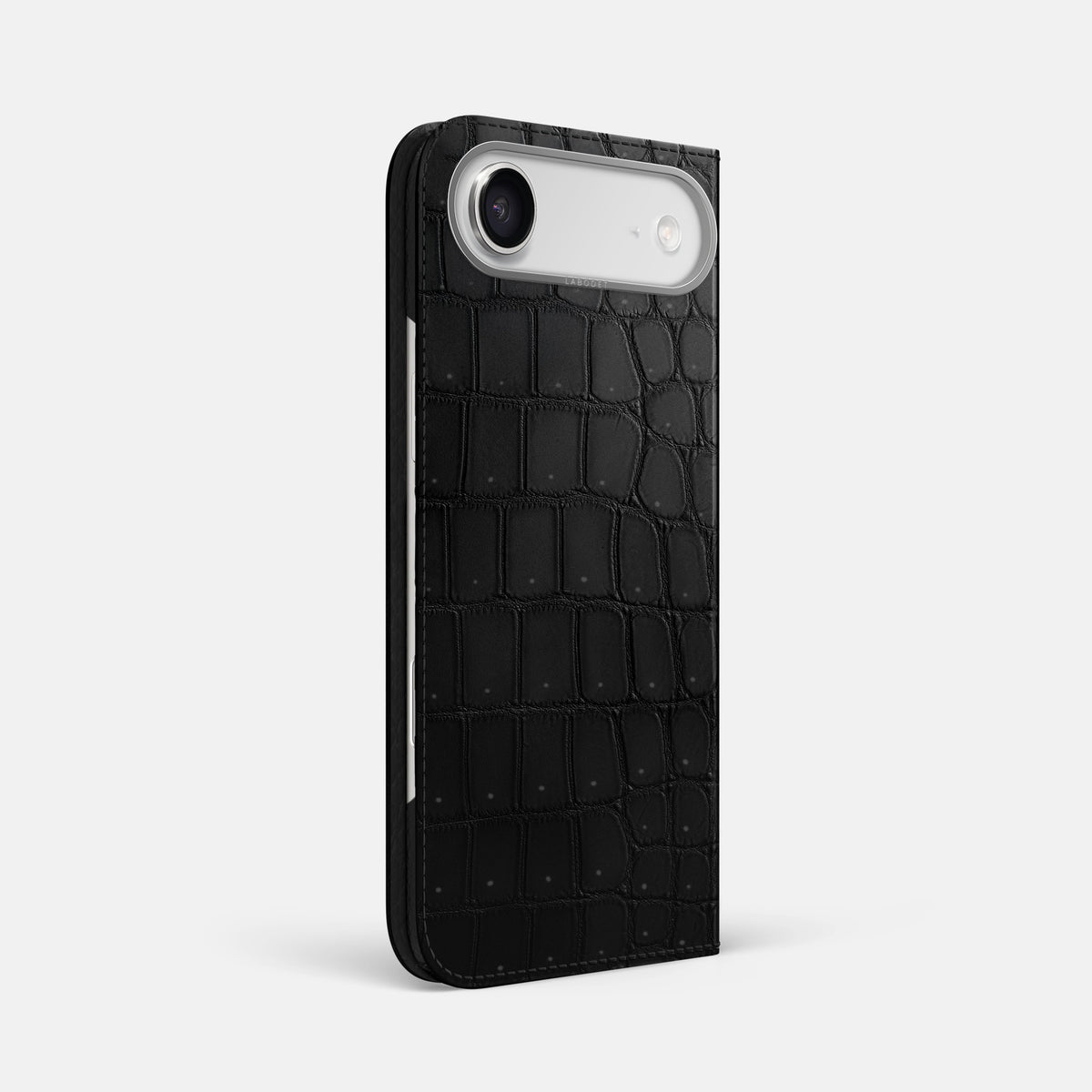 Folio Case For iPhone 17 Air In Porosus Crocodile -1 | Black-Steel