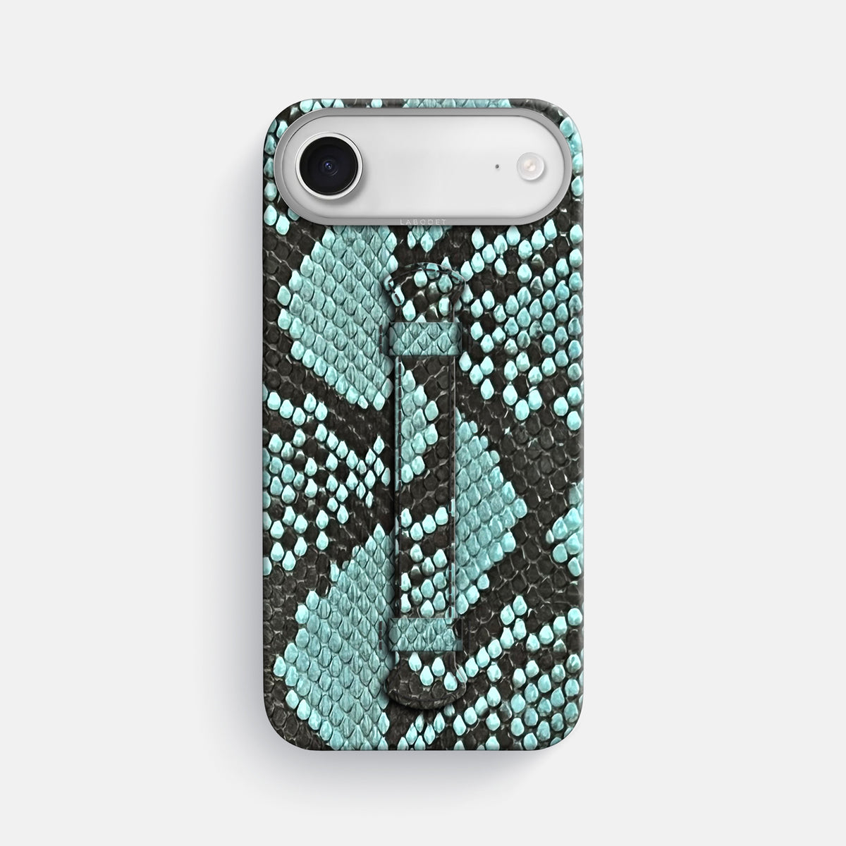 Center Handle For iPhone 17 Air In Deluxe Python -1 | Blue-Lagoon-Steel