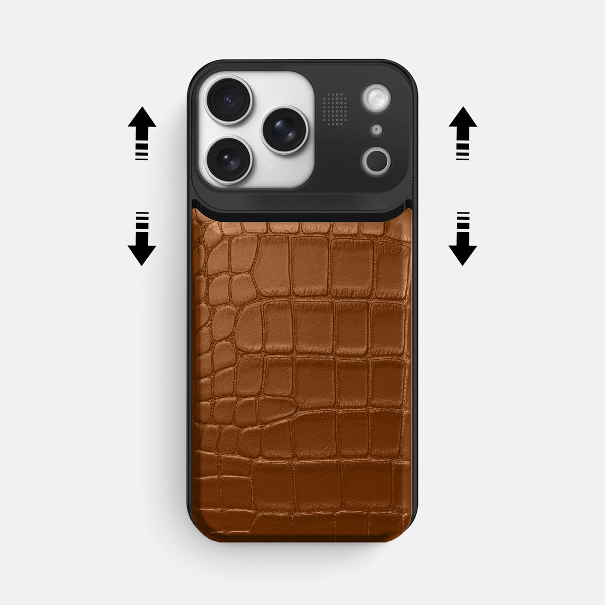Metal Case For iPhone 18 Pro Max In Alligator -2 | Honey-Black