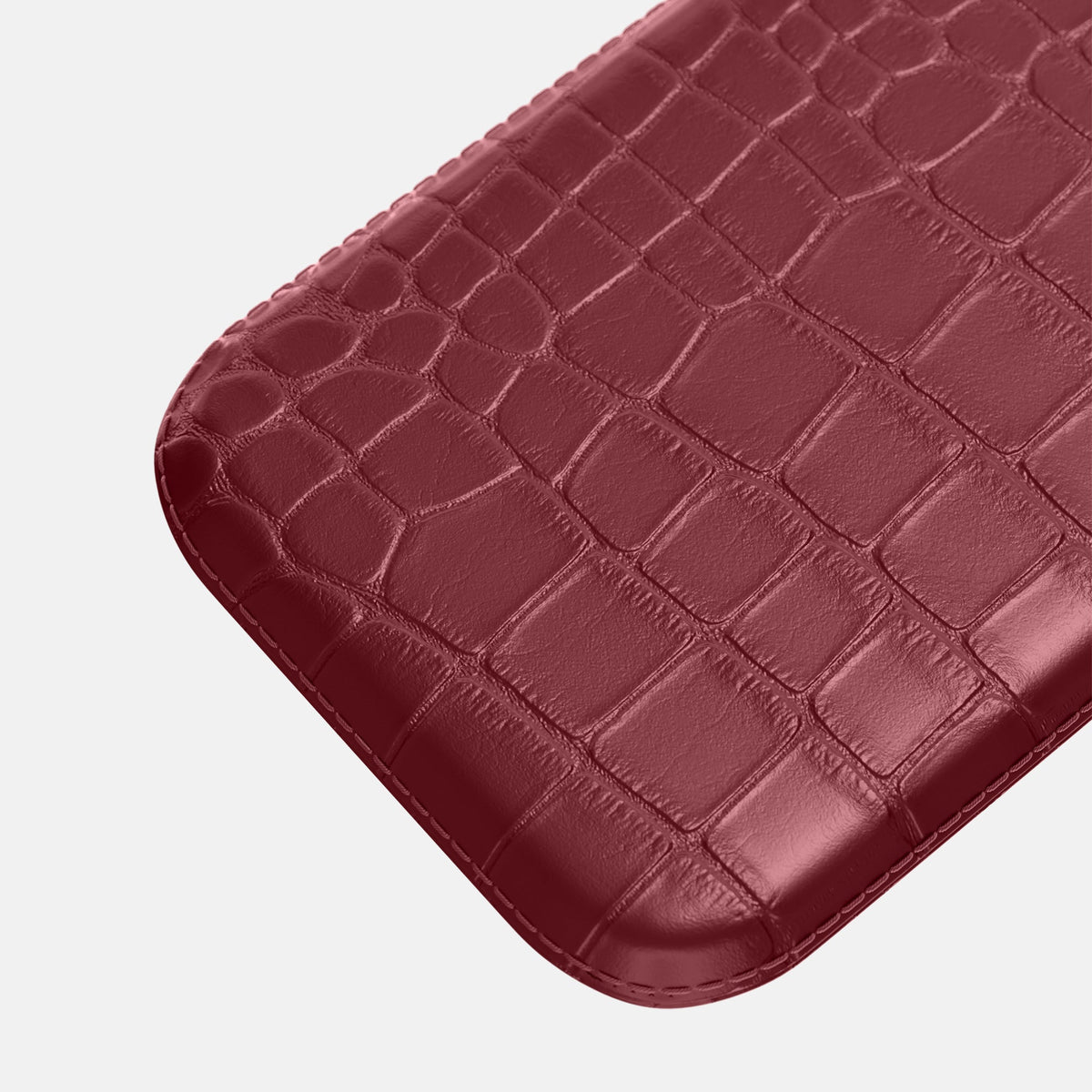 Pouch Case For iPhone 18 Pro In Alligator -3 | Burgundy