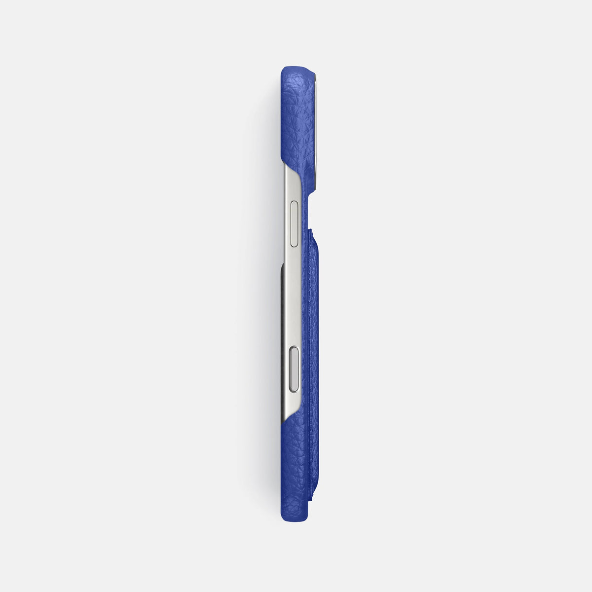 Double Card Case For iPhone 18 Pro Max In Calf -3 | Royal-Blue-Steel