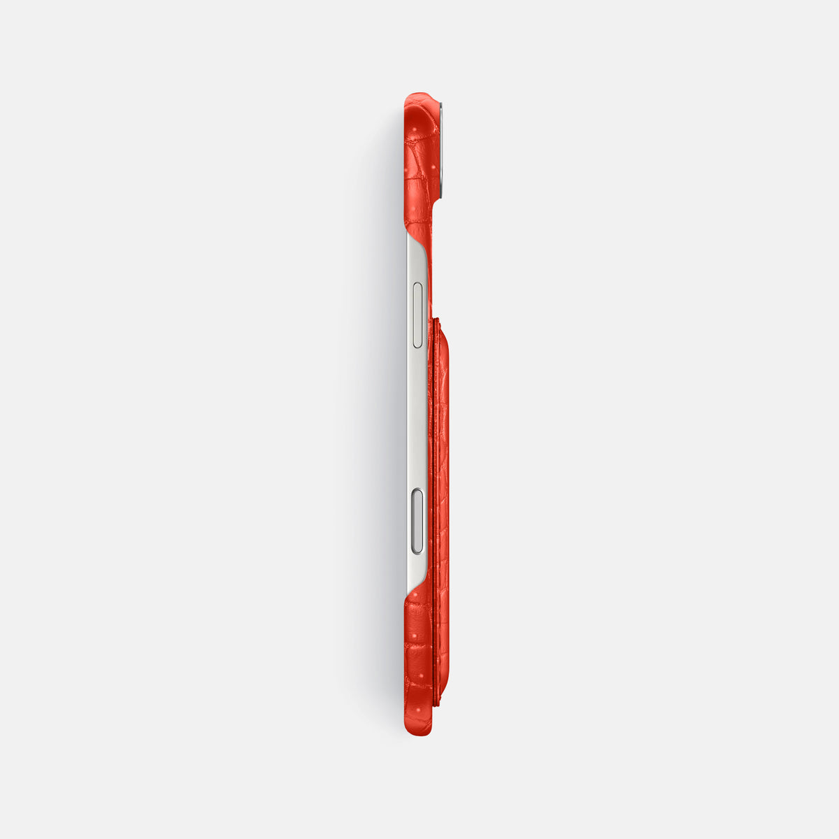 Double Card Case For iPhone 17 Air In Porosus Crocodile -3 | Rust-Steel