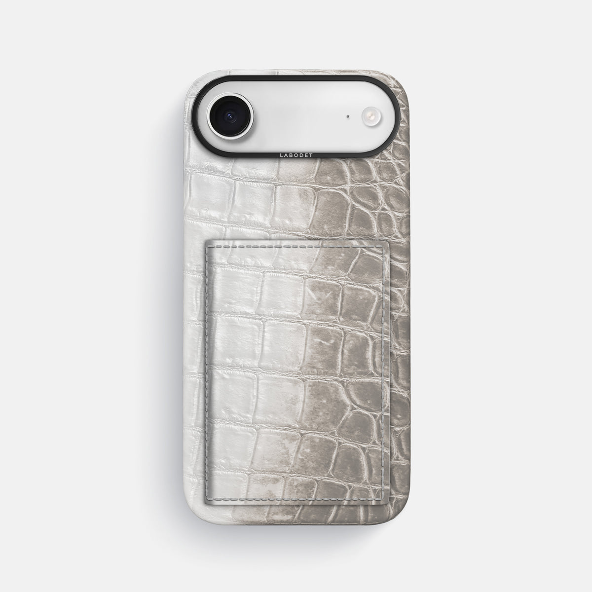 Bi-Fold Case For iPhone 17 Air In Himalayan Crocodile -1 | Grey-Black