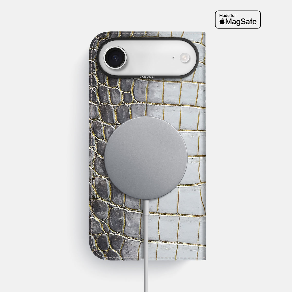 Folio Case For iPhone 17 Air In Himalayan Crocodile -3 | Gold-Black