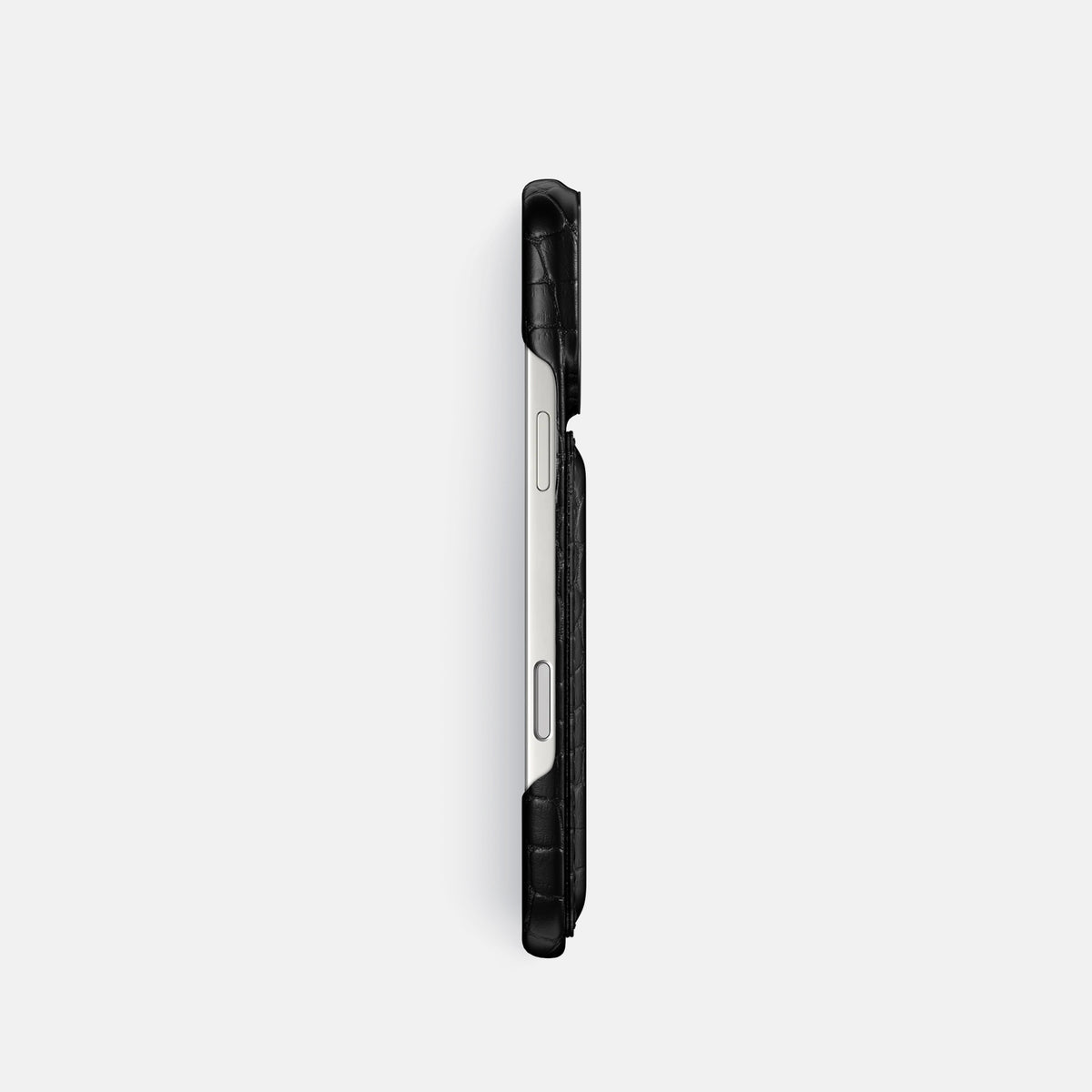 Double Card Case For iPhone 17 Pro In Alligator -3 | Black-Black