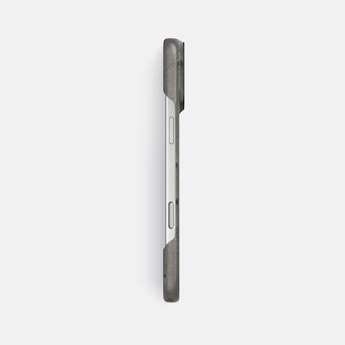 Classic Case For iPhone 17 Pro Max In Ostrich -3 | Grey-Black