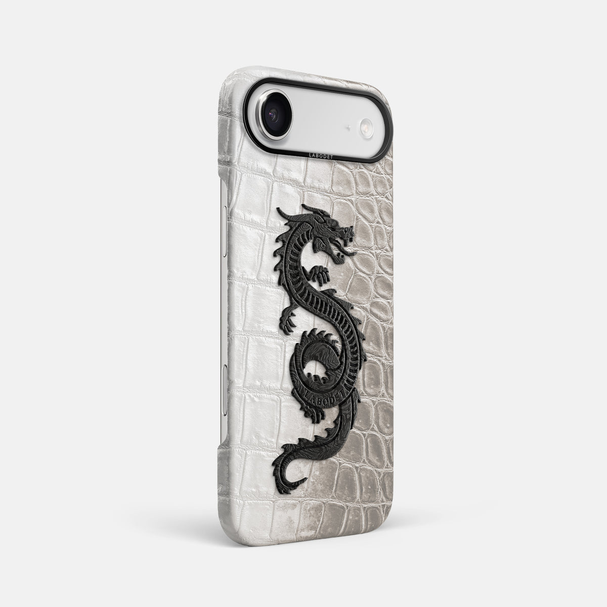 Classic Case With Carbon Dragon For iPhone 17 Air In Himalayan Crocodile -2 | Grey-Black