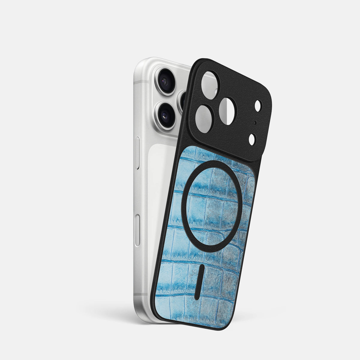 MagSafe Mask For iPhone 17 Pro In Himalayan Crocodile -1 | Ice-Blue