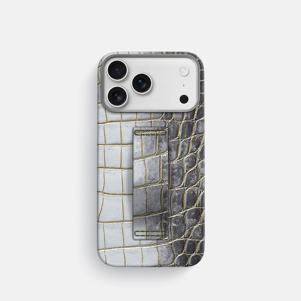 Finger Case For iPhone 18 Pro In Himalayan Crocodile -1 | Gold-Steel