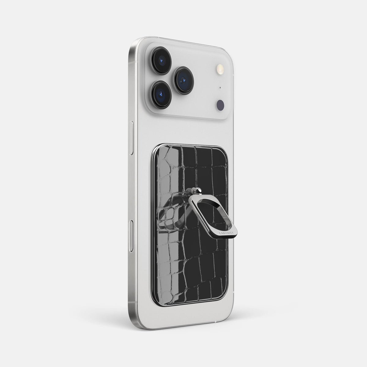 MagSafe Ring For iPhone 18 Pro Max In Shiny Alligator -1 | Black-Steel