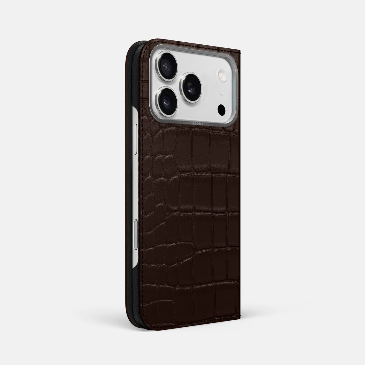 Folio Case For iPhone 17 Pro Max In Alligator -1 | Dark-Brown-Steel