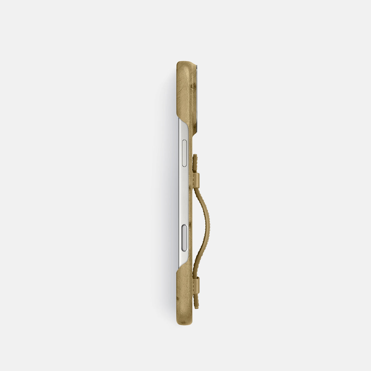 Handle Case For iPhone 17 Pro In Ostrich -3 | Desert-Sand-Steel