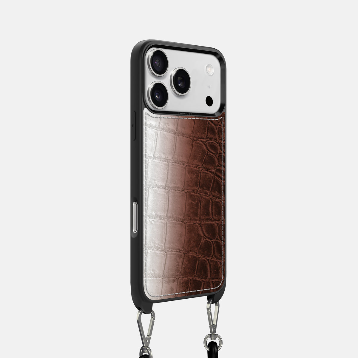 Crossbody Sport Case For iPhone 17 Pro In Himalayan Crocodile -2 | Dark-Brown