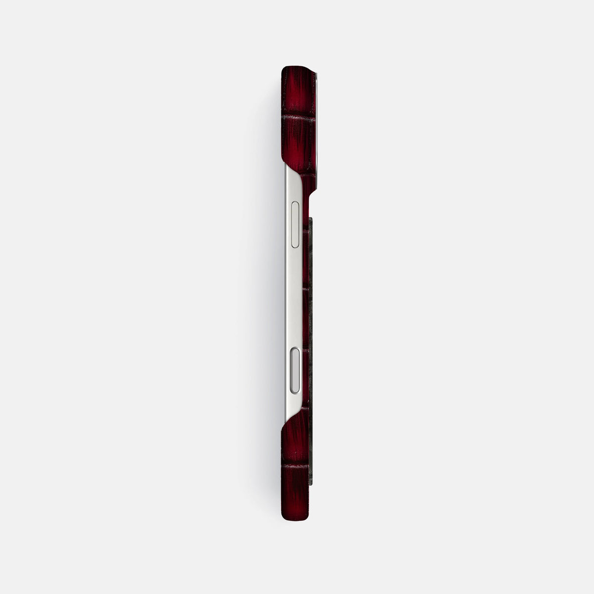 Classic Case With Carbon Dragon For iPhone 18 Pro Max In Patina Alligator -3 | Havana-Burgundy-Steel