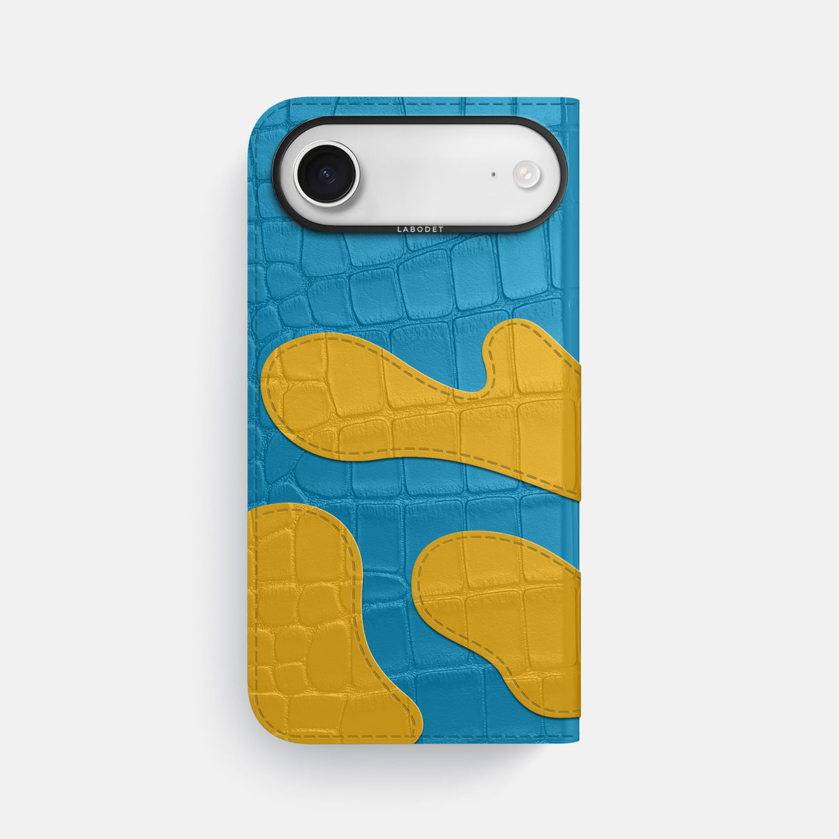 Camouflage Folio For iPhone 17 Air In Alligator -3 | Curaçao-Blue-Black