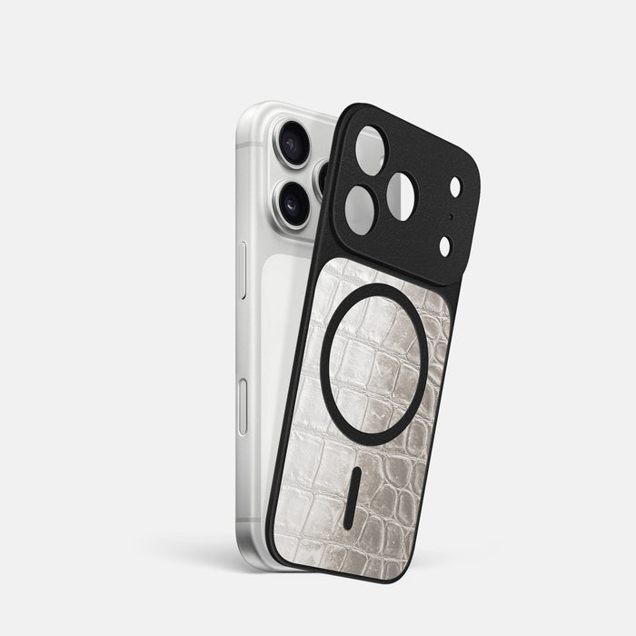 MagSafe Mask For iPhone 17 Pro In Himalayan Crocodile -1 | Grey