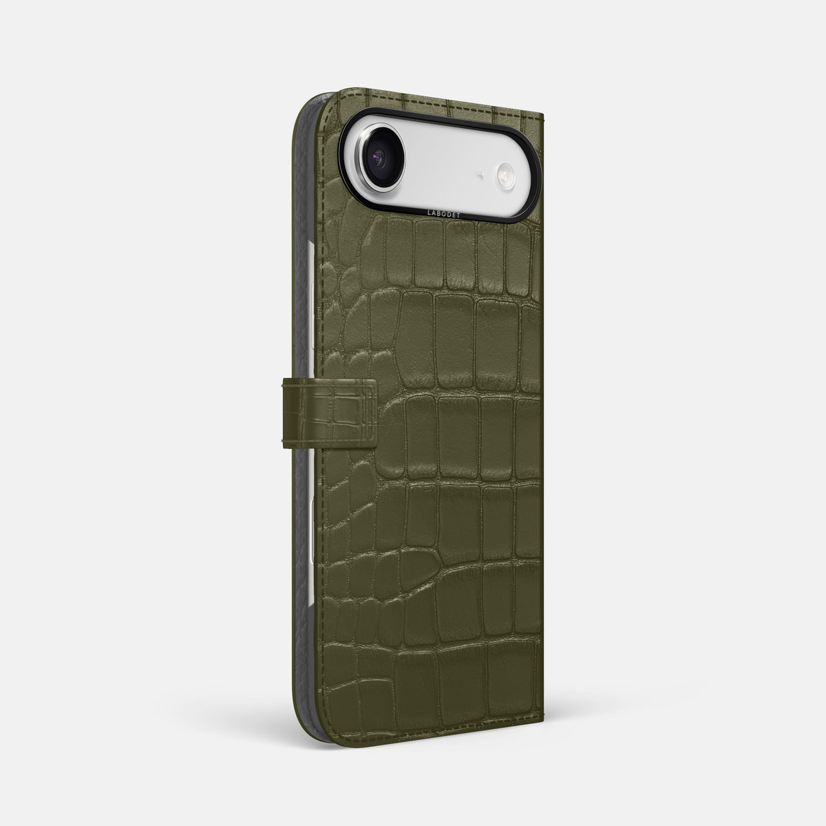 Folio Case with Clasp For iPhone 17 Air In Alligator -1 | Kaki-Green-Black