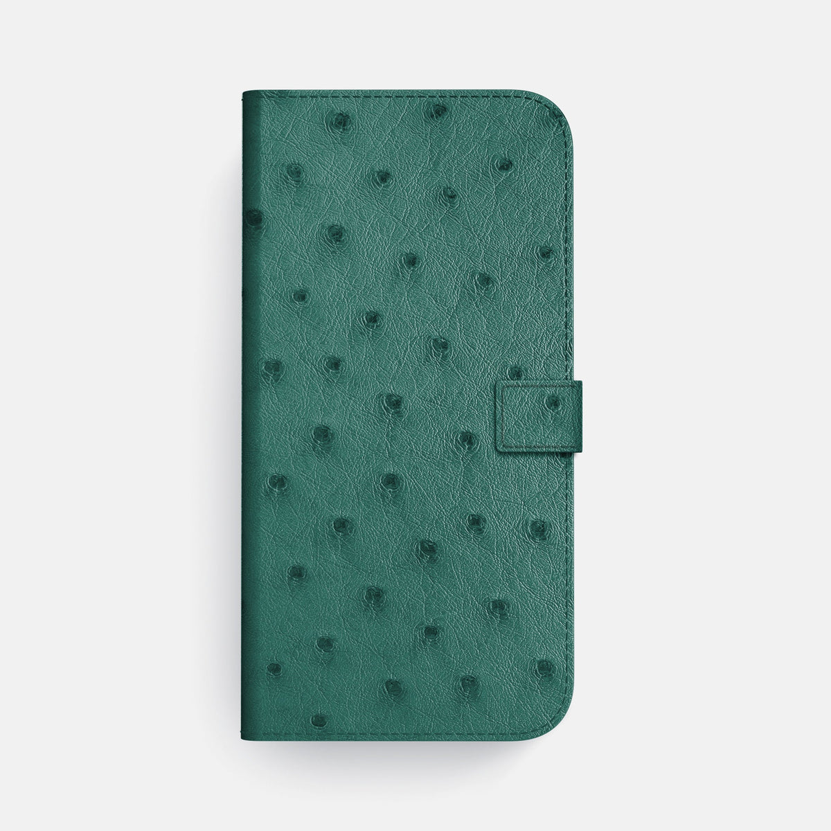 Folio Case with Clasp For iPhone 18 Pro Max In Ostrich -4 | Forest-Green-Black