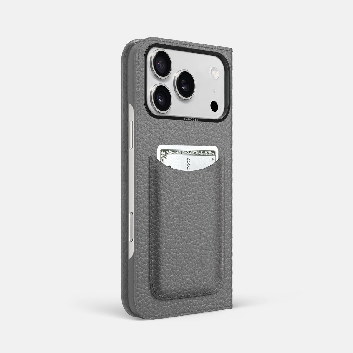 Folio Case with Card For iPhone 17 Pro Max In Calf -1 | Souris-Black